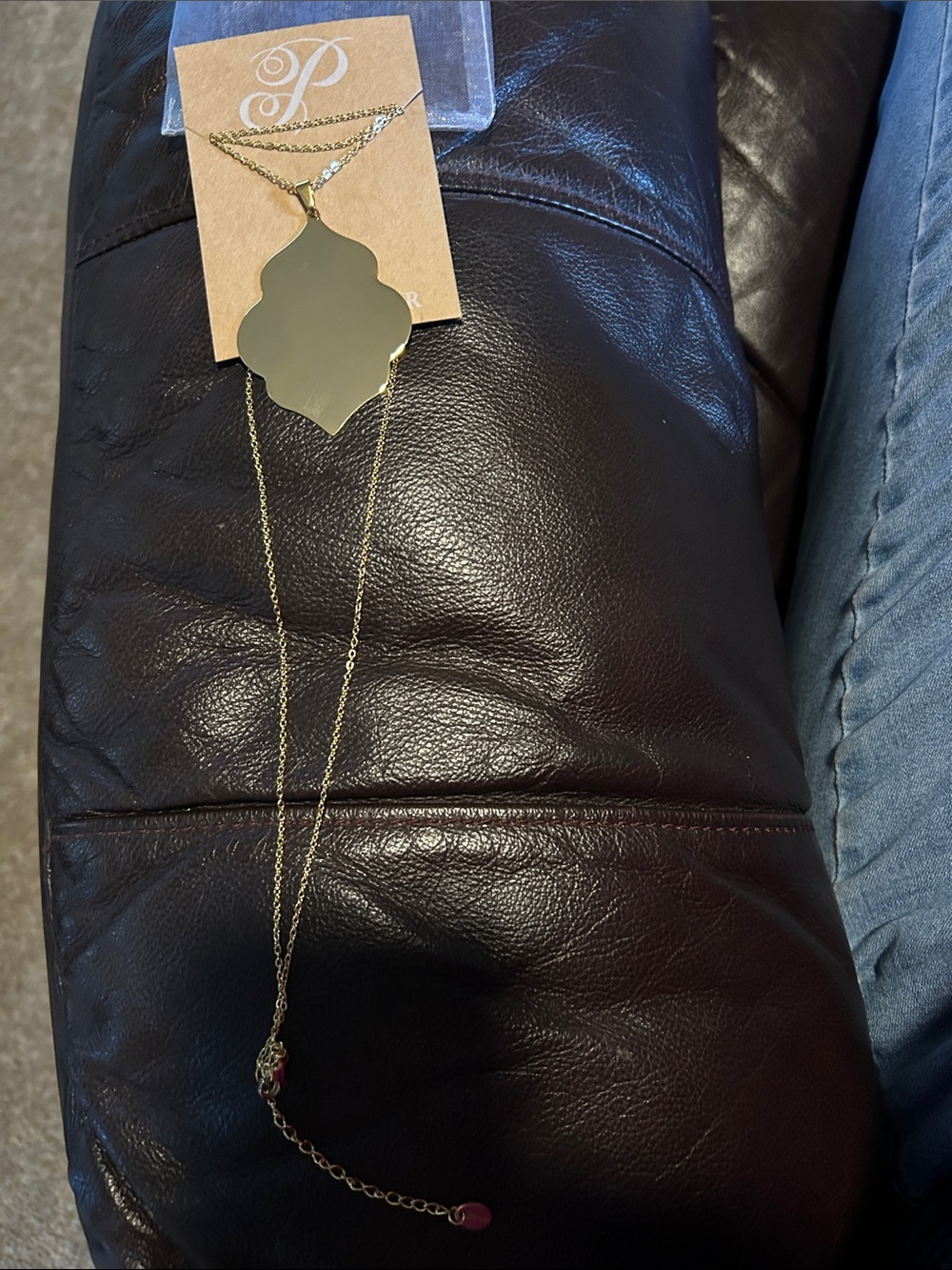 Plunder Gold Layered Necklace with Quatrefoil Pendant